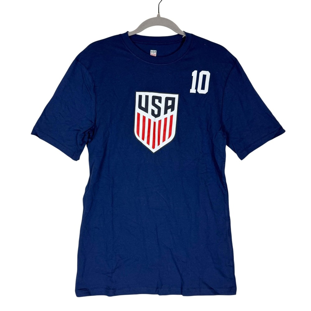 United States Shirt Mens Small Blue Soccer U.S. Soccer Pulisic 10 Tee Top